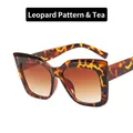 Occhiali da sole cat eye leopardati con lenti sfumate marroni per le donne - Leopardo Marrone Sfumato