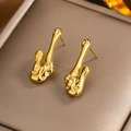 Vintage palace style turquoise and pearl earrings in liquid gold organic shape - Gold Irregular Liquid Metal Style (E-223)