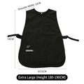 Waterproof black canvas art apron vest in XL size for 180-190cm height with pockets - Large Size Vest Apron - Black (180-190cm)