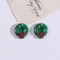 Christmas wreath resin charm in green with red bow for DIY festive crafts - Donut