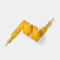 Adjustable bright yellow crocodile embossed wide shoulder strap with gold metal hooks - Yellow Webbing with Gold Buckle
