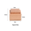 Macro shot of 5cm wooden car model shape sorter box detail with precise dimensions - Square Box Toy