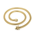Collana a catena cubana in acciaio inossidabile placcato oro 18k con chiusura a scatola - Larghezza 8mm (KN116948-Z)