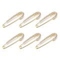Set of 6 gold crystal safety pin brooches with sparkling rhinestone embellishments - 25# Gold Rhinestone Pin 7.2*1.7cm