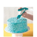 Manual cake airbrush tool set with teal handle and nozzles for cream decoration - Teal Cake Decorating Kit (7-Piece Set)