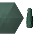 Dark green 5-fold pocket umbrella with matching pouch showing open and closed views - Without Box / 6 Ribs Ordinary Black Glue / Dark Green