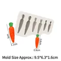 Easter carrot silicone fondant mold with 6 cavities for cake decorating and DIY clay crafts - Style 5 / Gray