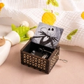 Vintage Nightmare Before Christmas hand-cranked wooden music box with Jack engraving - Halloween K