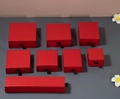 Red drawer jewelry box with cross texture and black silk pull tab in various sizes - 21x4.5x3.5cm / Red