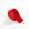 3.8cm red velvet Christmas ribbon with gold glitter finish for gift wrapping - 3.8CM Red Velvet Ribbon With Gold Glitter / 2M/Roll