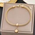 Elegant 18k gold plated mesh bracelet with spherical beads and lobster clasp closure - Gold Mesh Shiny Ball Pendant Style (535)