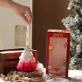Pink gradient crochet Christmas tree ornament with star topper and festive gift box - Cranberry Red With Gift Box