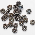 Cuentas espaciadoras de metal oscuro con cristales brillantes para hacer joyería - 4mm / Color gunmetal