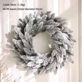 50 cm schneebeflockter PE-Weihnachtskranz mit dichten Zedernnadeln für die Urlaubsdekoration - Stil J 50cm