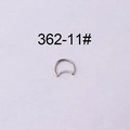 Anneau d'oreille en D en acier inoxydable 16G argenté avec zircons blancs sertis - Style Zircone à une Rangée (362-11#)