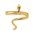 Elegant gold snake wrap arm cuff bracelet with a polished mirror finish for women - Gold Snake Cuff B10