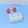 Detailed macro view of 2-cavity silicone mold with realistic strawberry texture - 2-Cavity Strawberry