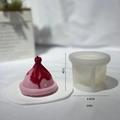 Strawberry candle silicone mold set with pink finish and measurement specs - Ice Cream Christmas Hat / Milky White