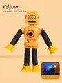 Yellow telescopic giraffe robot toy with glowing light and suction cup for kids - Yellow Robot (LED Light)