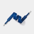 Blue crocodile pattern bag strap with white contrast stitching and silver hooks - Blue Silver Buckle