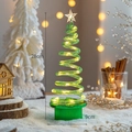28cm green spiral LED mini Christmas tree tabletop decoration with warm glow - Small Green