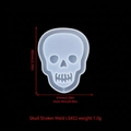 Skull shape silicone quicksand mold for DIY resin keychains measuring 60x47mm - Skull Quicksand Mold LS#22