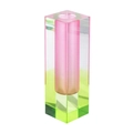 Pink and yellow-green gradient acrylic rectangular vase in minimalist Nordic style - Glossy Pink & Green