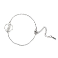Birth flower silver stainless steel bracelet with dainty poppy pendant and adjustable chain - Hawthorn / Silver