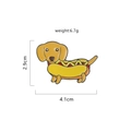 Broche de esmalte de perro salchicha hot dog para mochila, 2.9x4.1cm pin de animal mono - Teckel de Hot Dog
