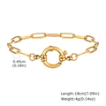 Vista dettagliata del bracciale a catena in acciaio inossidabile dorato con misure - Stile Spesso Dorato/BR-2167G