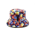 Artistic abstract graffiti printed bucket hat with colorful oil paint tie-dye design - Colorful Oil Paint Graffiti (02)