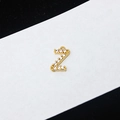 Gold-plated letter Z pendant charm with sparkling micro-pave crystals for jewelry - Letter Z