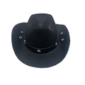 Zwarte cowboyhoed voor huisdieren met zilveren sternagels en verstelbare kinband voor honden - Klein 13.5cm / Zwart