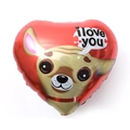 18-inch heart-shaped red foil balloon featuring a Chihuahua and I love you text - 18 Inch Heart Love Dog B0777