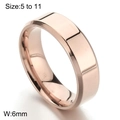 Minimalist 6mm rose gold stainless steel band ring available in sizes 5 to 11 - Men's 6mm (KR102952-WGBL)