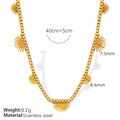 Collana a catena cubana dorata in acciaio inox con ciondoli a sole e misure - Collana / Oro