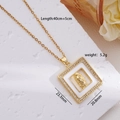 18k gold plated Virgin Mary necklace pendant with white enamel and sparkling zircons - Virgin Mary 040