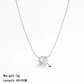 Collana minimalista in argento con pendente in zircone da 6mm e catena regolabile da 40+5cm - Argento