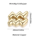 Pendentifs ondulés en cuivre doré pour bijoux DIY, dimensions de 20mm par 13mm - Verseau (Symbolique)