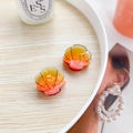 Mini orange shell claw clip made of tortoiseshell resin on a light wood tray - Orange Shell (Pair)