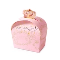 Roze geschenkdoos in Europese stijl met gouden kroonsluiting en barokke patronen - 8.5*5*9.5cm / Roze Kroon