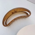 French mesh bubble bead hair claw clip in transparent amber resin for women hair styles - Large Crescent Amber