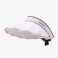 Pink UV-protection sun visor hat with wavy brim and adjustable strap for women - Purple