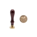 Vintage wax seal stamp with raspberry pattern, wood handle and brass head - Painted Handle + Brass Head Big Leaf Flower