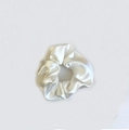 Elastico per capelli in raso bianco stile vintage francese con trama in seta liscia - Bianco