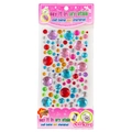 Colorful 3D cartoon crystal gem stickers for kids with multi-color round cut diamonds - Large Round (Patterned Card)