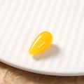 Macro detail of yellow resin teardrop charm with vintage holographic effect for DIY jewelry - 1 Piece / Lemon Yellow