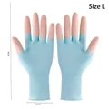 Size L blue and pink waterproof latex cleaning gloves with non-slip texture 27cm - Size L Blue