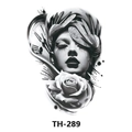 Waterproof temporary tattoo sticker with black and white rose clock design TH-289 - Th-293 / 210*148mm