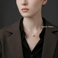 Minimalist silver pearl necklace featuring a 10mm white pearl pendant for elegant styling - SY318【10mm】-Single Pearl 10mm Silver Thin Chain Necklace